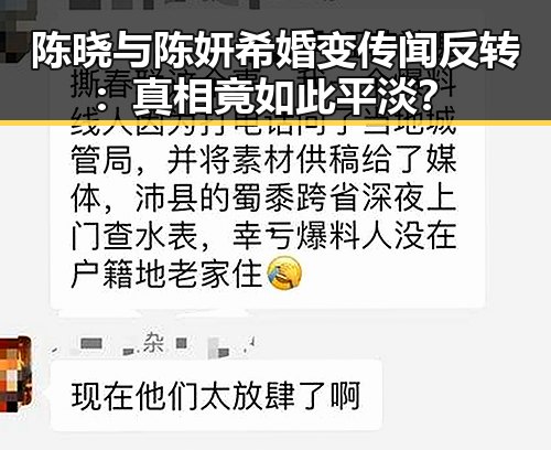 陈晓与陈妍希婚变传闻反转:真相竟如此平淡?